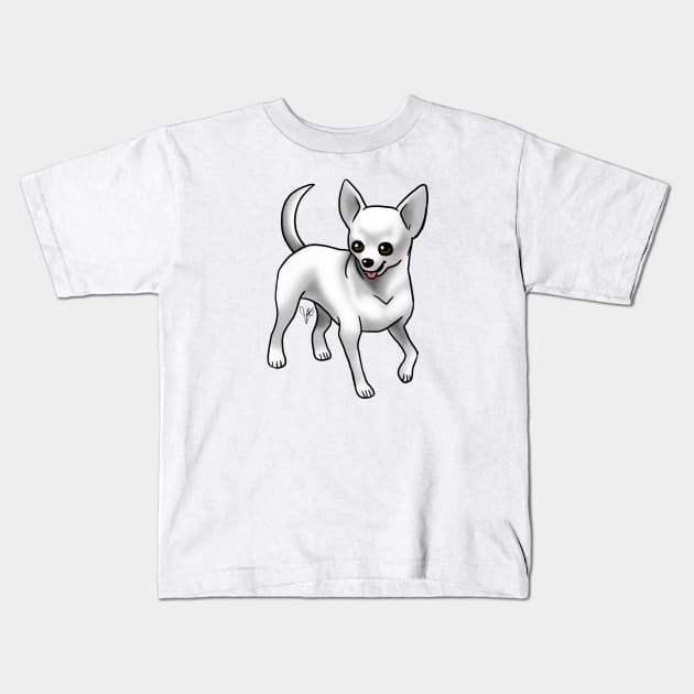 Dog - Chihuahua - Short Haired - White Kids T-Shirt by Jen's Dogs Custom Gifts and Designs